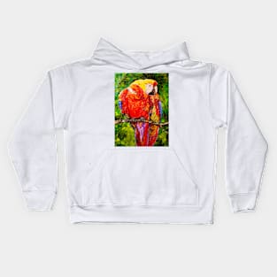 Parrot with coffee bean Kids Hoodie